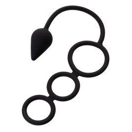 Эрекционные кольца с анальной пробкой Drop S-size